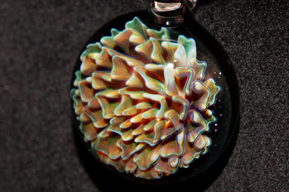 Dahlia Glass Art Pendant | Handcrafted Necklace Jewelry | Heady Glass Collectible