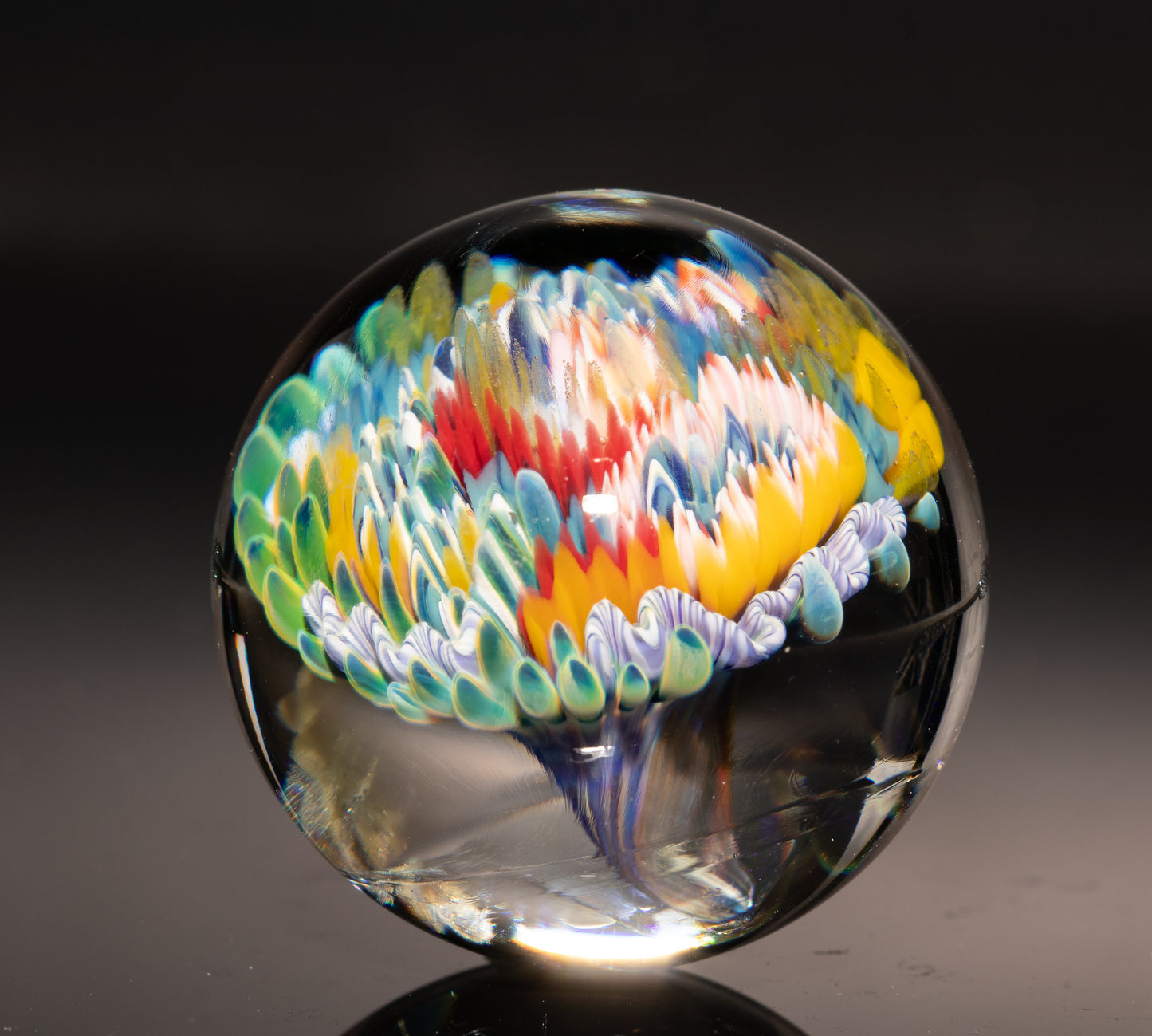 Ocean Reef Glass Marble | Handmade Borosilicate Collectible | Coastal Decor Art Piece | Diving Enthusiast Gift
