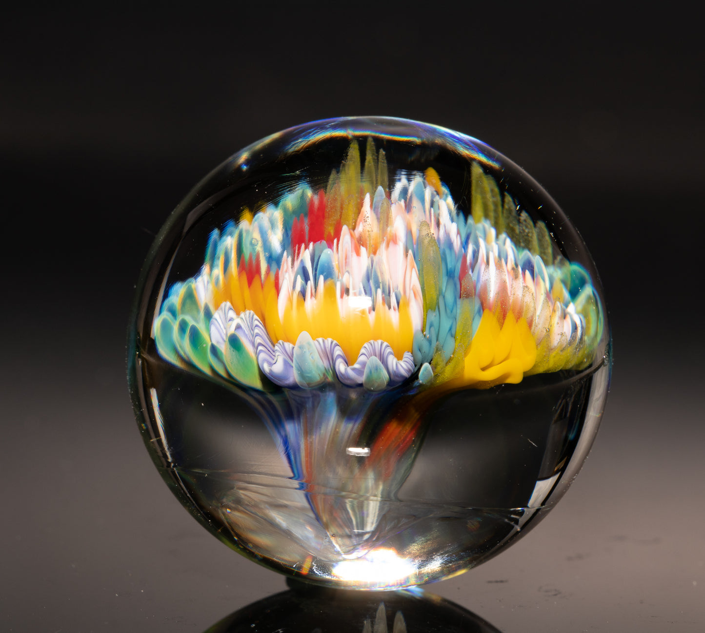Ocean Reef Glass Marble | Handmade Borosilicate Collectible | Coastal Decor Art Piece | Diving Enthusiast Gift