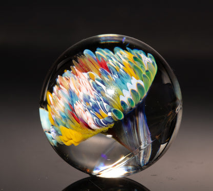 Ocean Reef Glass Marble | Handmade Borosilicate Collectible | Coastal Decor Art Piece | Diving Enthusiast Gift