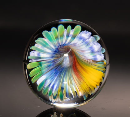 Ocean Reef Glass Marble | Handmade Borosilicate Collectible | Coastal Decor Art Piece | Diving Enthusiast Gift