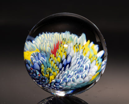 Coral Reef Glass Marble | Ocean Inspired Borosilicate Art | Handmade Collectible Display Marble | Beach Lover Gift