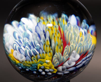 Coral Reef Glass Marble | Ocean Inspired Borosilicate Art | Handmade Collectible Display Marble | Beach Lover Gift