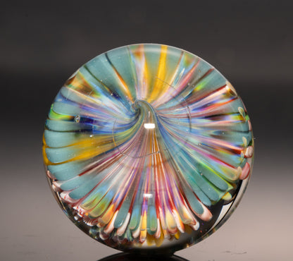 Marine Life Glass Marble | Coral Reef Borosilicate Art Sphere | Handmade Ocean Collectible | Scuba Diving Gift