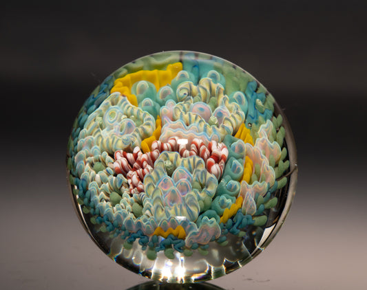Coral Reef Display Marble | Handmade Borosilicate Ocean Sphere | Coastal Collector Art | Beach Inspired Gift