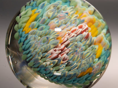 Coral Reef Display Marble | Handmade Borosilicate Ocean Sphere | Coastal Collector Art | Beach Inspired Gift