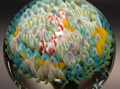 Coral Reef Display Marble | Handmade Borosilicate Ocean Sphere | Coastal Collector Art | Beach Inspired Gift