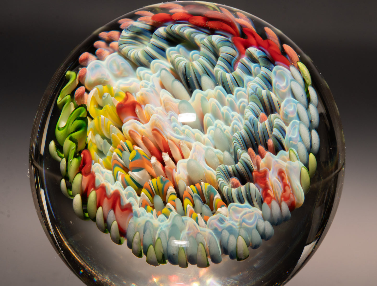 Tropical Coral Reef Marble | Handmade Glass Ocean Collectible | Aquarium Inspired Art | Beachy Decor Gift