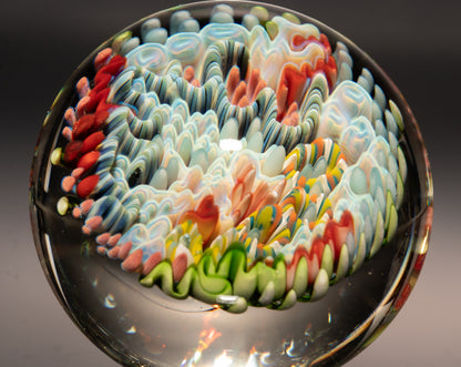 Tropical Coral Reef Marble | Handmade Glass Ocean Collectible | Aquarium Inspired Art | Beachy Decor Gift