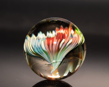 Tropical Coral Reef Marble | Handmade Glass Ocean Collectible | Aquarium Inspired Art | Beachy Decor Gift