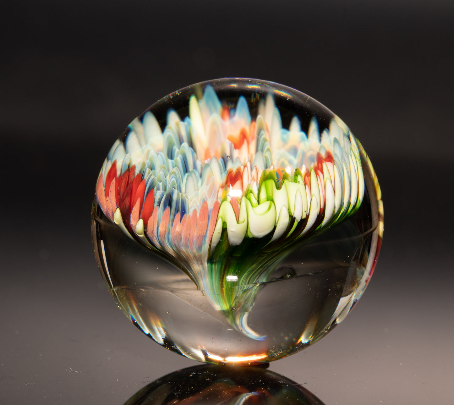 Tropical Coral Reef Marble | Handmade Glass Ocean Collectible | Aquarium Inspired Art | Beachy Decor Gift