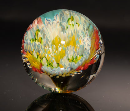 Underwater Reef Glass Marble | Borosilicate Ocean Art Sphere | Handmade Collector Display Piece | Coastal Gift