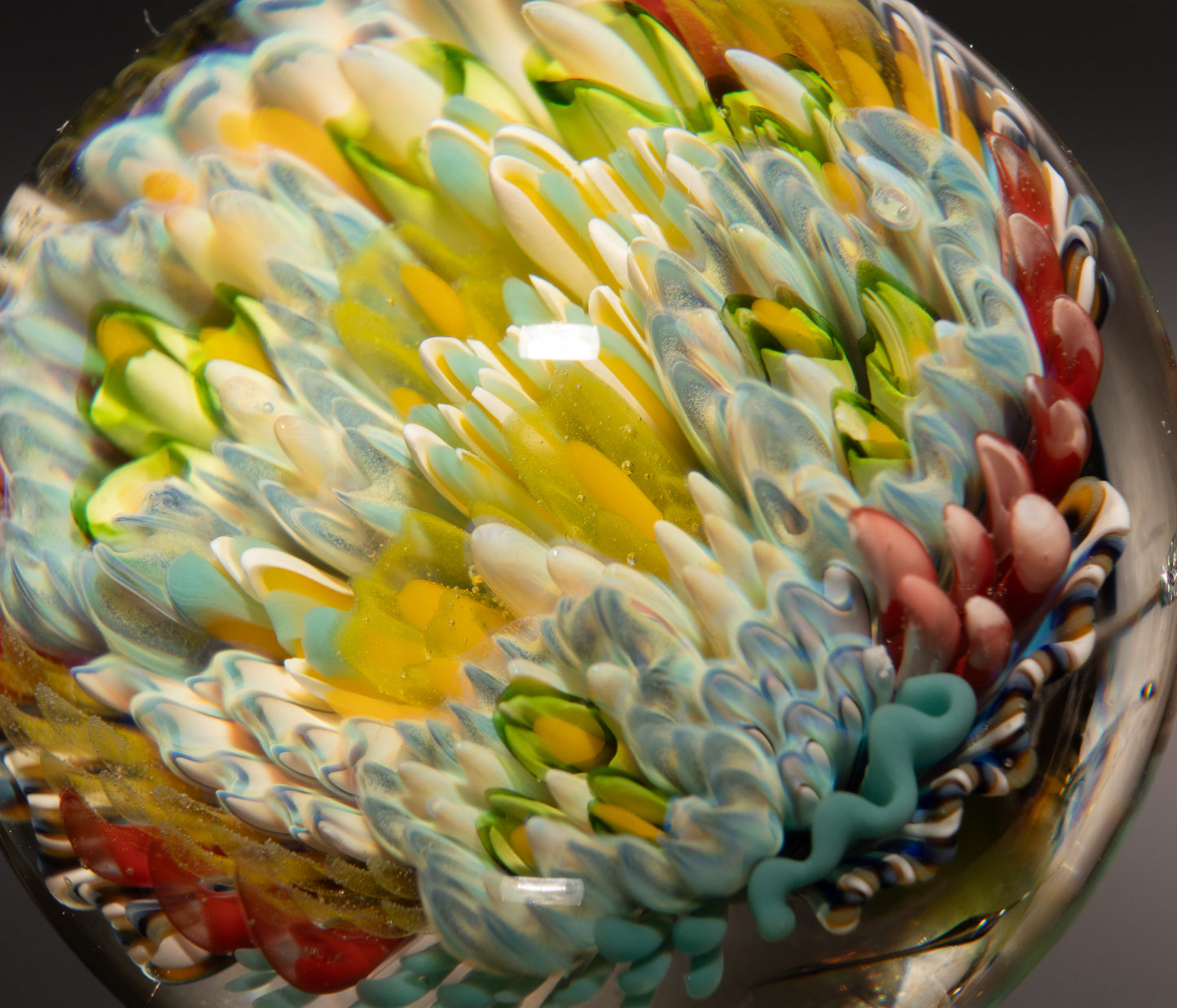 Underwater Reef Glass Marble | Borosilicate Ocean Art Sphere | Handmade Collector Display Piece | Coastal Gift