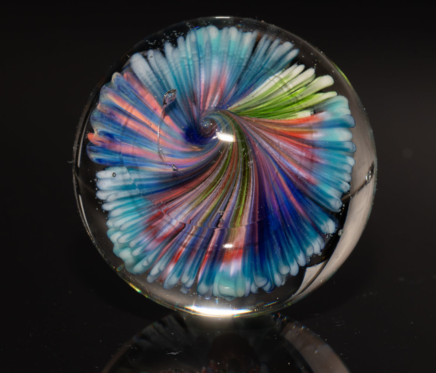 Handmade Coral Reef Glass Marble | Ocean Inspired Collectible Sphere | Beach House Decor | Diver Gift Idea