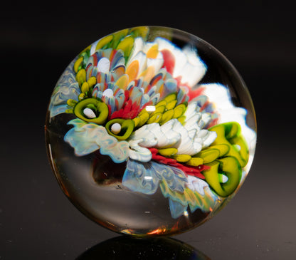 Handmade Coral Reef Glass Marble | Ocean Inspired Collectible Sphere | Beach House Decor | Diver Gift Idea