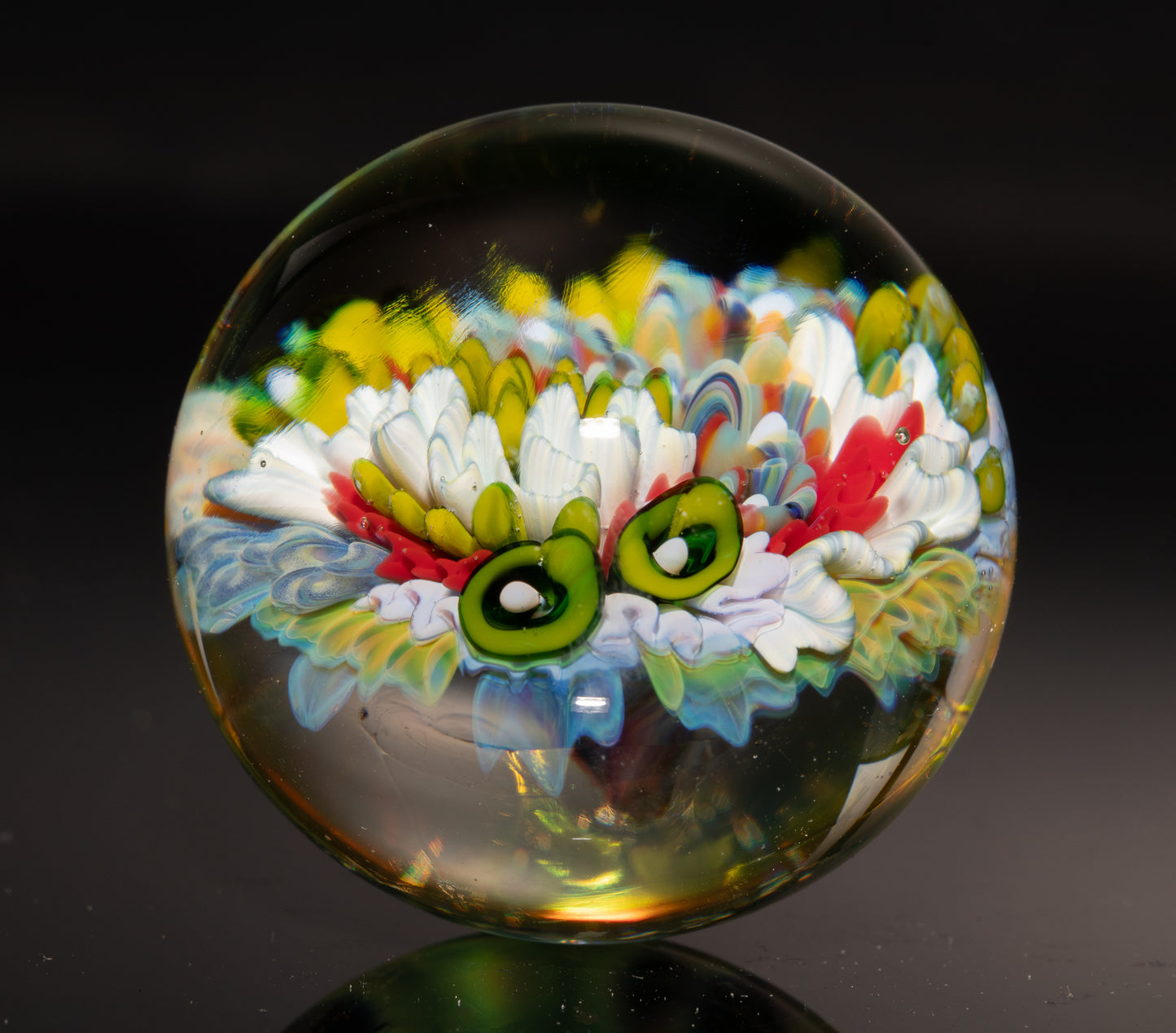 Handmade Coral Reef Glass Marble | Ocean Inspired Collectible Sphere | Beach House Decor | Diver Gift Idea