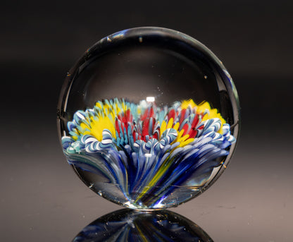 Sea Life Glass Marble | Coral Reef Borosilicate Sphere | Handmade Ocean Art Collectible | Nautical Decor Gift