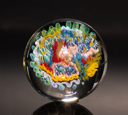 Ocean Reef Glass Marble | Handmade Borosilicate Collectible | Coastal Decor Art Piece | Diving Enthusiast Gift
