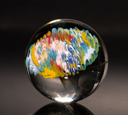 Ocean Reef Glass Marble | Handmade Borosilicate Collectible | Coastal Decor Art Piece | Diving Enthusiast Gift