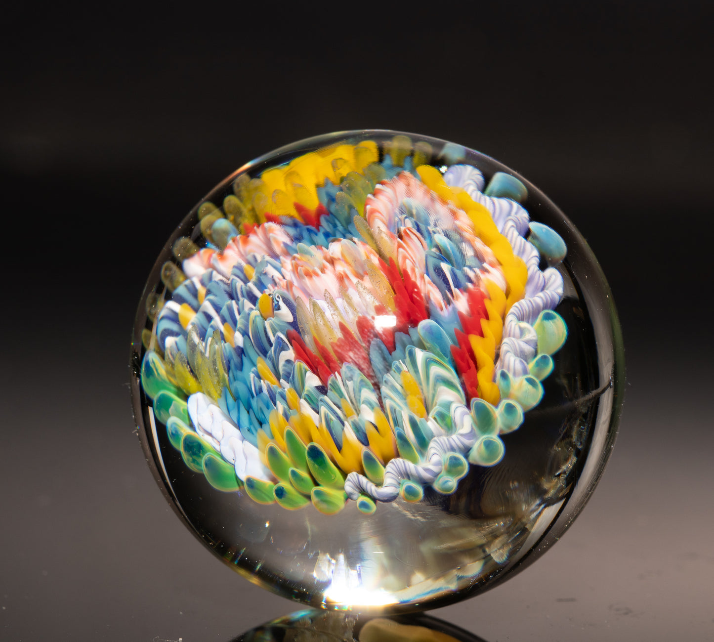 Ocean Reef Glass Marble | Handmade Borosilicate Collectible | Coastal Decor Art Piece | Diving Enthusiast Gift
