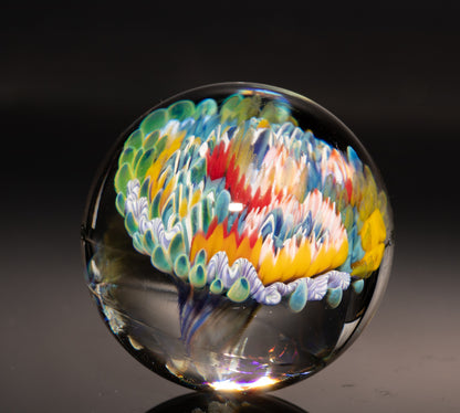 Ocean Reef Glass Marble | Handmade Borosilicate Collectible | Coastal Decor Art Piece | Diving Enthusiast Gift