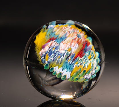 Ocean Reef Glass Marble | Handmade Borosilicate Collectible | Coastal Decor Art Piece | Diving Enthusiast Gift