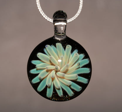 Celestial Glass Pendant | Dot Implosion Galaxy Design | Handmade Borosilicate Necklace | Space Art Jewelry