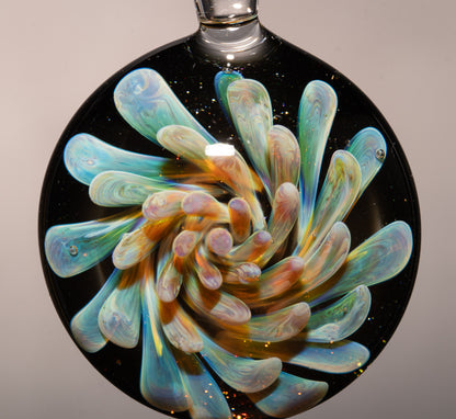 Implosion Flower Necklace | Artisan Glass Pendant | Handmade Borosilicate Jewelry | Collectible Wearable Art