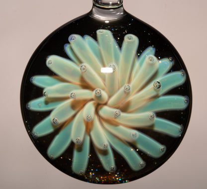 Celestial Glass Pendant | Dot Implosion Galaxy Design | Handmade Borosilicate Necklace | Space Art Jewelry