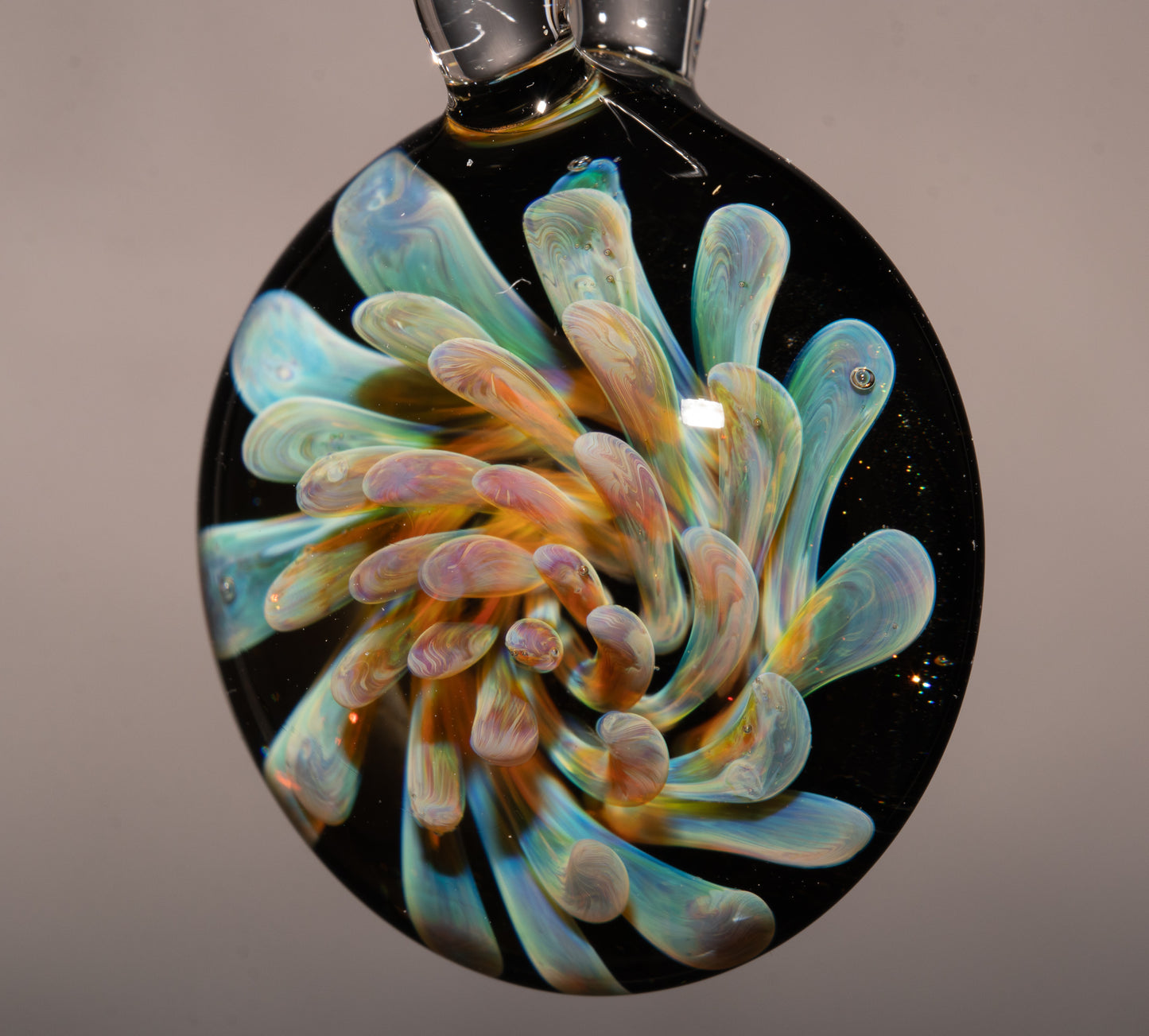 Implosion Flower Necklace | Artisan Glass Pendant | Handmade Borosilicate Jewelry | Collectible Wearable Art