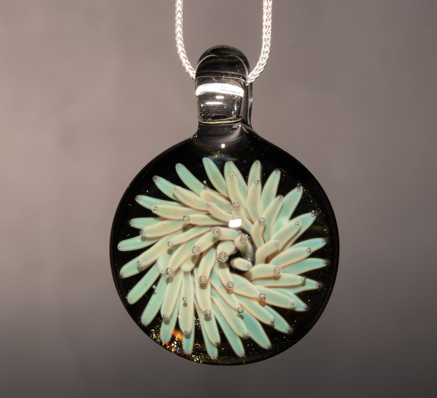 Stardust Implosion Necklace | Handmade Galaxy Glass Pendant | Borosilicate Cosmic Jewelry | Artisan Space Gift