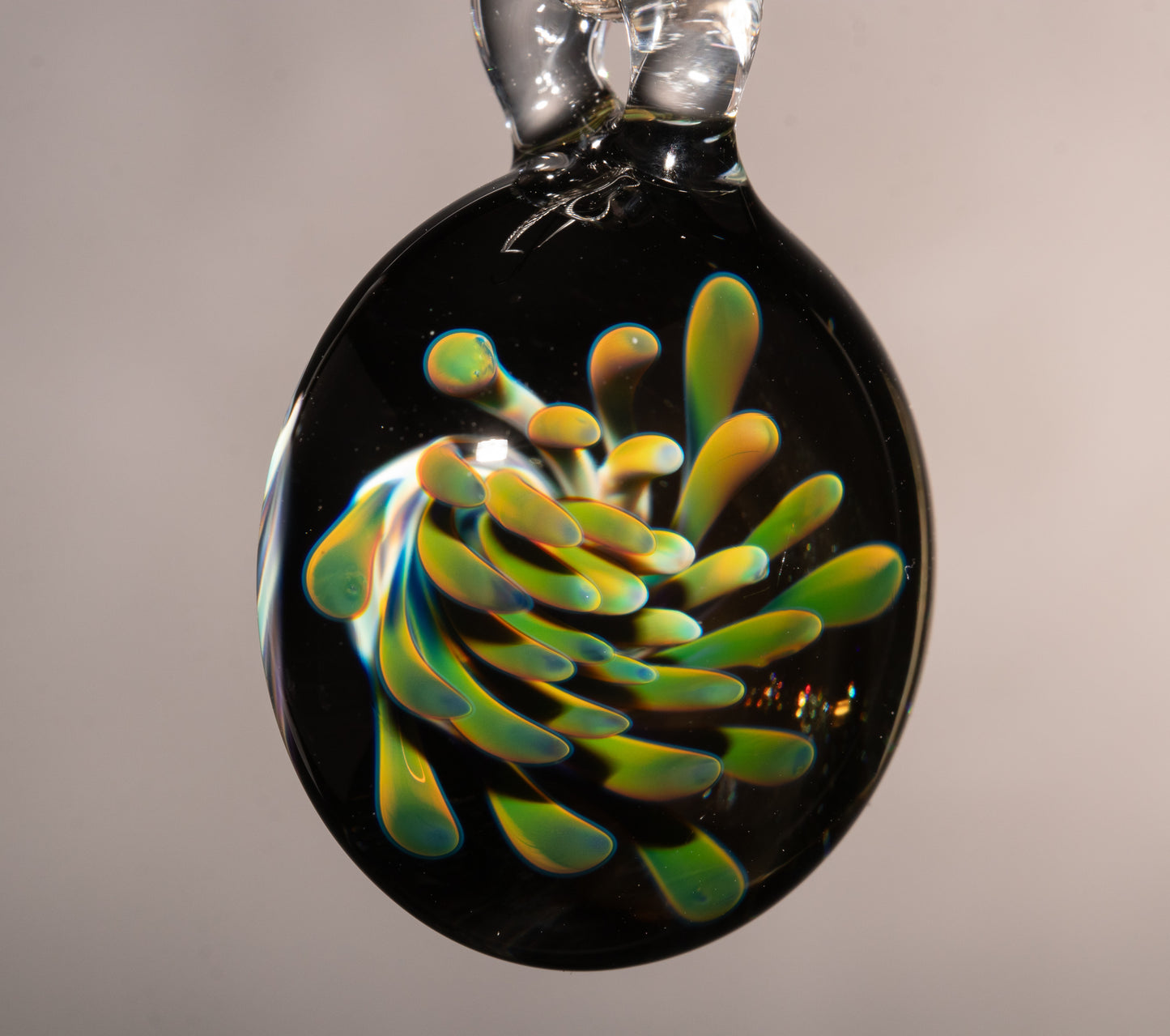 Handmade Glass Flower Pendant | Dotted Implosion Design | Borosilicate Art Necklace | Unique Artisan Jewelry