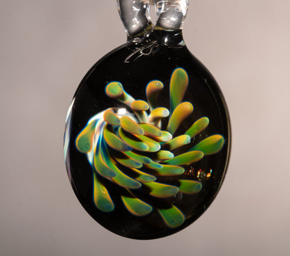 Handmade Glass Flower Pendant | Dotted Implosion Design | Borosilicate Art Necklace | Unique Artisan Jewelry