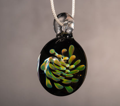 Handmade Glass Flower Pendant | Dotted Implosion Design | Borosilicate Art Necklace | Unique Artisan Jewelry