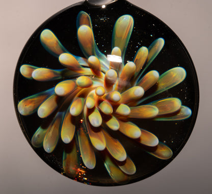 Fantasy Flower Glass Pendant | Implosion Lampwork Necklace | Handmade Borosilicate Jewelry | Colorful Glass Art Gift