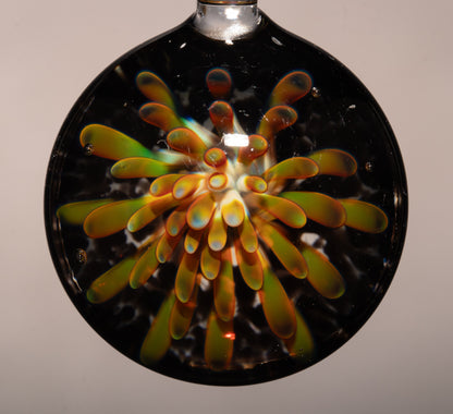 Glass Flower Enclosure Pendant | Implosion Style Borosilicate Necklace | Handmade Jewelry Gift | Wearable Art
