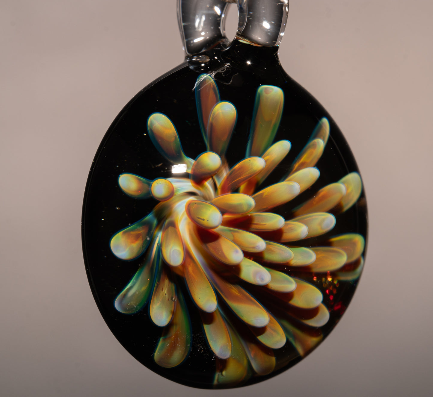 Fantasy Flower Glass Pendant | Implosion Lampwork Necklace | Handmade Borosilicate Jewelry | Colorful Glass Art Gift