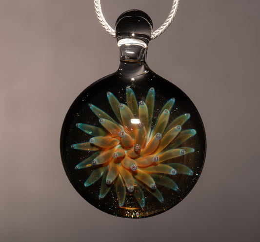 Starfield Glass Pendant | Dot Implosion Borosilicate Necklace | Handmade Galaxy Jewelry | Universe Inspired Art