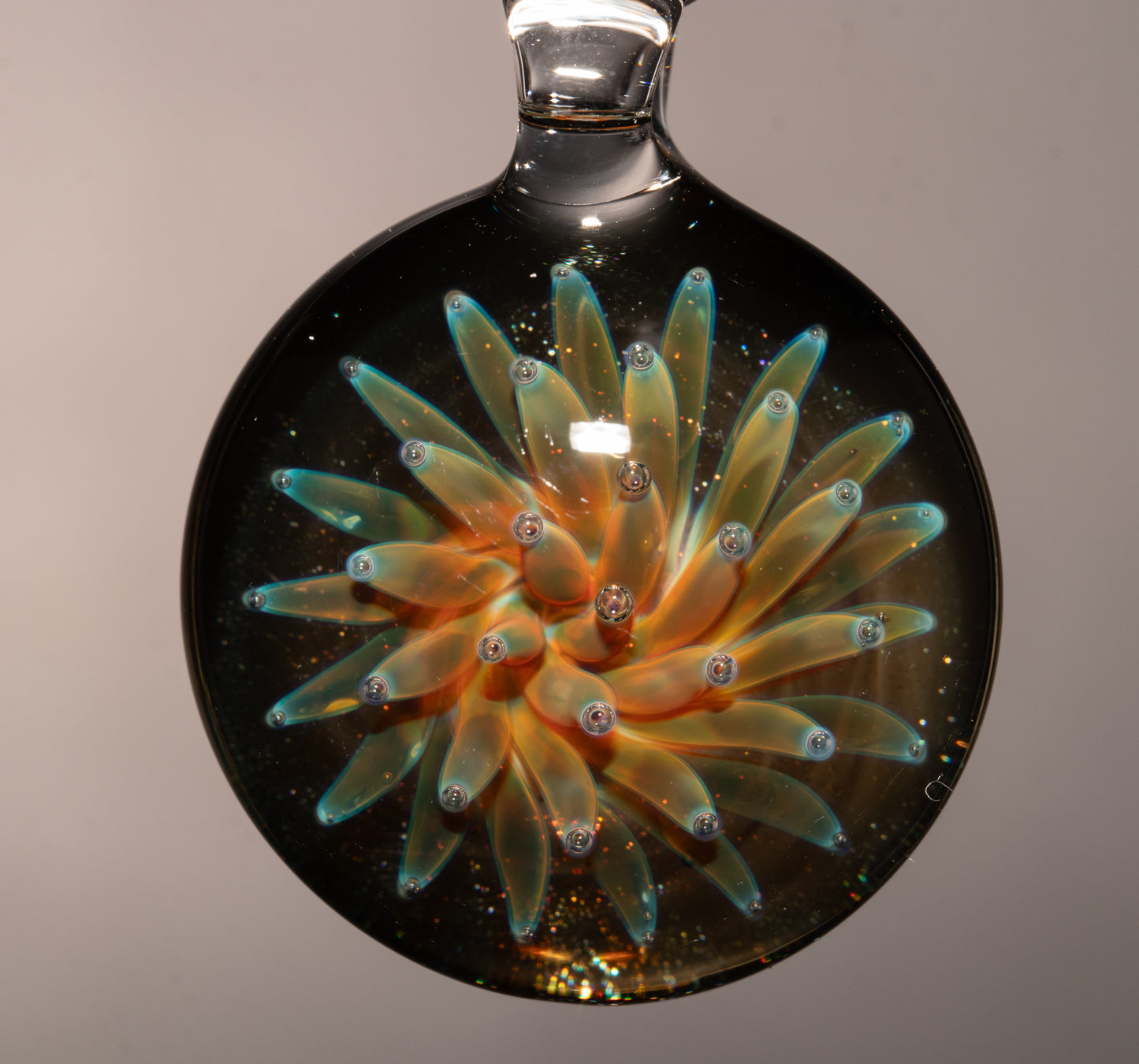 Starfield Glass Pendant | Dot Implosion Borosilicate Necklace | Handmade Galaxy Jewelry | Universe Inspired Art