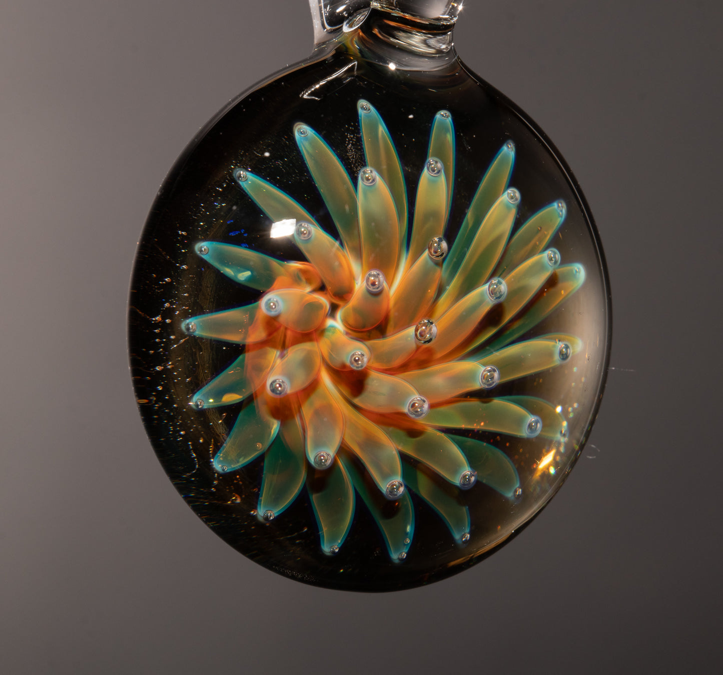 Starfield Glass Pendant | Dot Implosion Borosilicate Necklace | Handmade Galaxy Jewelry | Universe Inspired Art