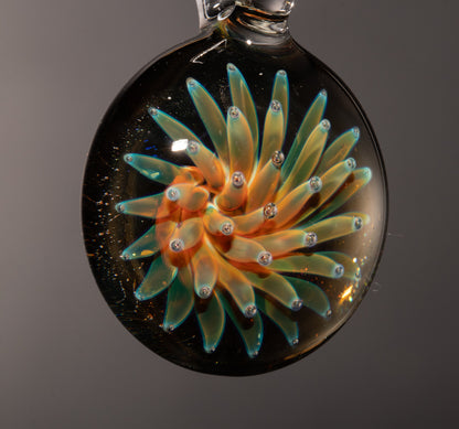 Starfield Glass Pendant | Dot Implosion Borosilicate Necklace | Handmade Galaxy Jewelry | Universe Inspired Art