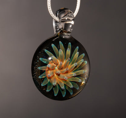 Starfield Glass Pendant | Dot Implosion Borosilicate Necklace | Handmade Galaxy Jewelry | Universe Inspired Art
