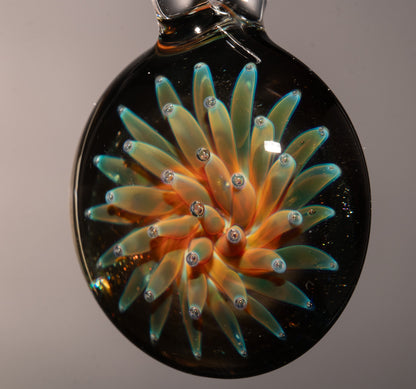 Starfield Glass Pendant | Dot Implosion Borosilicate Necklace | Handmade Galaxy Jewelry | Universe Inspired Art