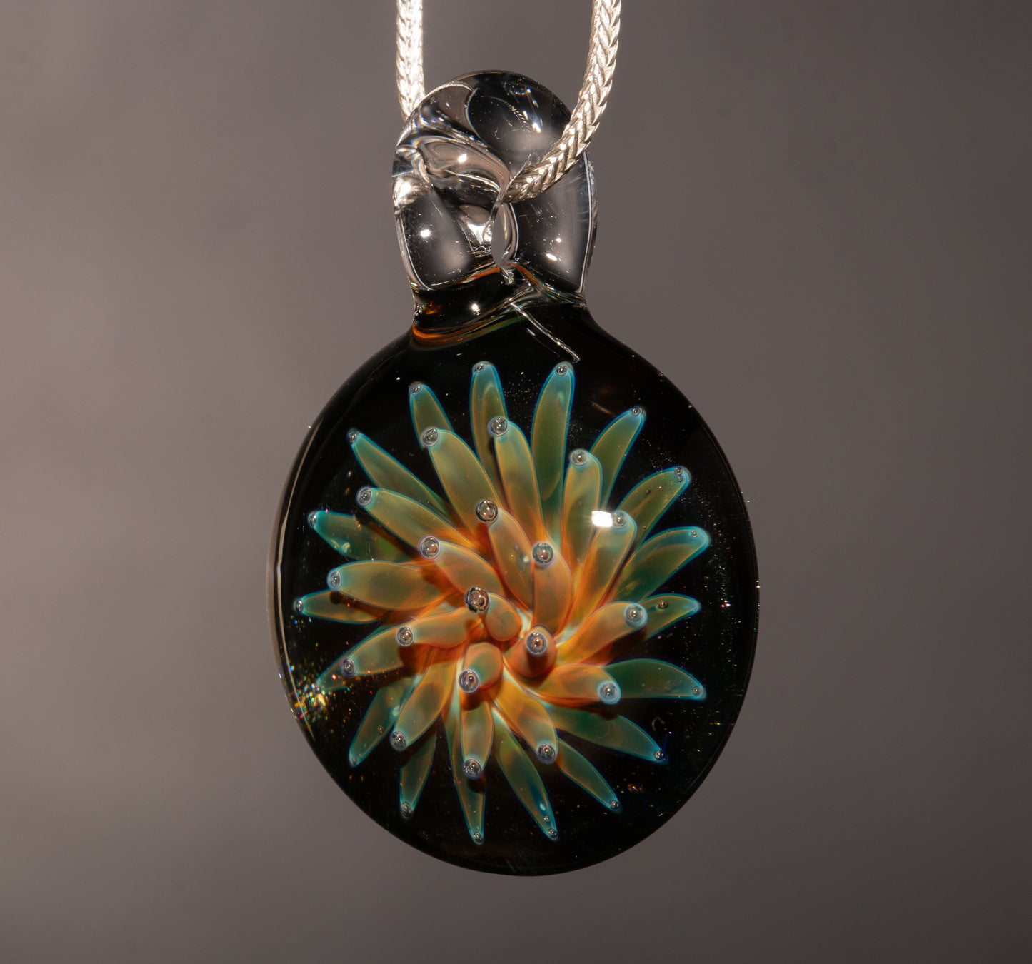 Starfield Glass Pendant | Dot Implosion Borosilicate Necklace | Handmade Galaxy Jewelry | Universe Inspired Art