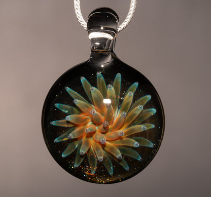 Starfield Glass Pendant | Dot Implosion Borosilicate Necklace | Handmade Galaxy Jewelry | Universe Inspired Art