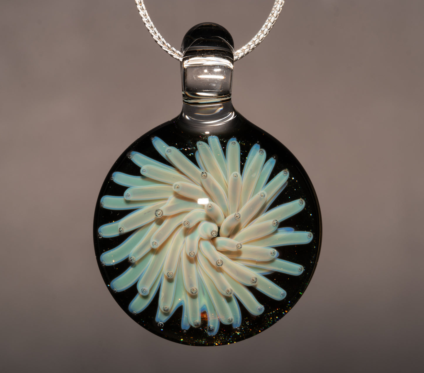 Cosmic Implosion Glass Pendant | Galaxy Inspired Borosilicate Jewelry | Handmade Space Necklace | Celestial Art Gift