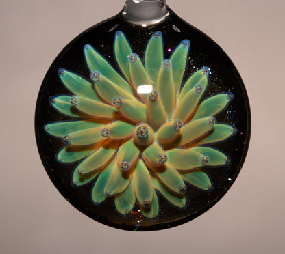 Nebula Dot Implosion Pendant | Borosilicate Galaxy Necklace | Handmade Cosmic Glass Jewelry | Artisan Space Art