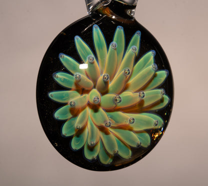Nebula Dot Implosion Pendant | Borosilicate Galaxy Necklace | Handmade Cosmic Glass Jewelry | Artisan Space Art