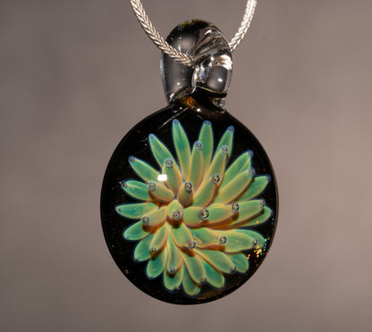 Nebula Dot Implosion Pendant | Borosilicate Galaxy Necklace | Handmade Cosmic Glass Jewelry | Artisan Space Art