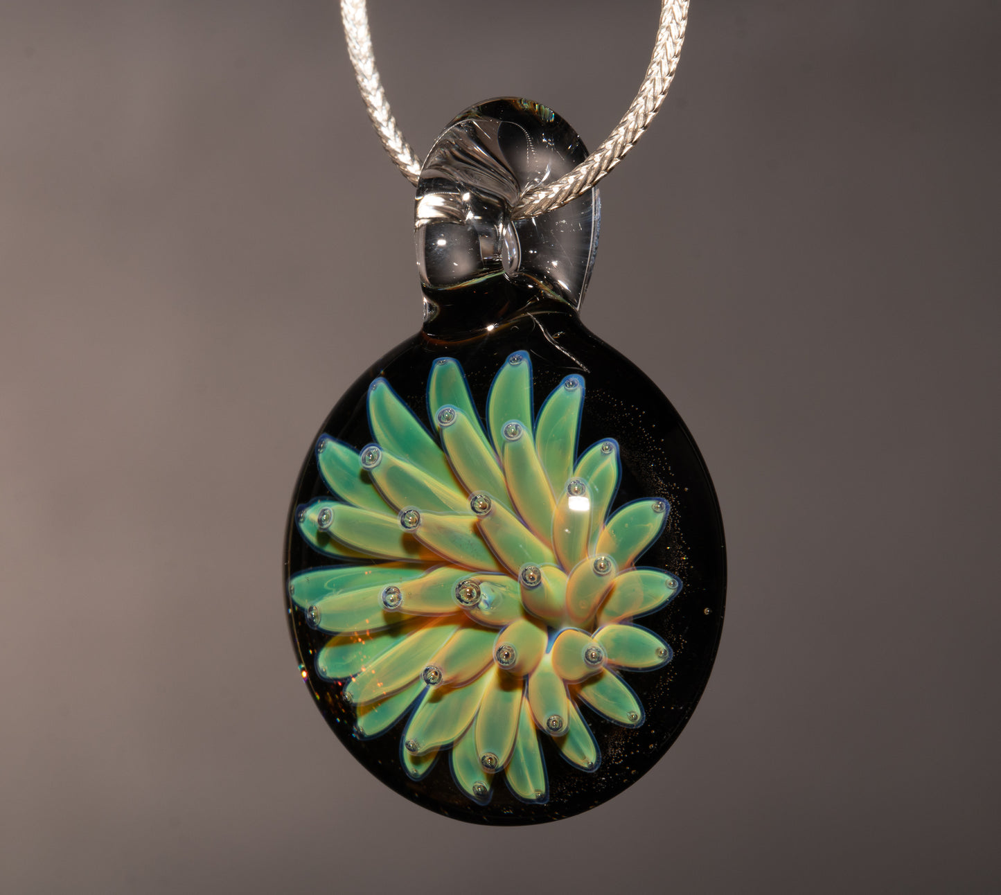 Nebula Dot Implosion Pendant | Borosilicate Galaxy Necklace | Handmade Cosmic Glass Jewelry | Artisan Space Art